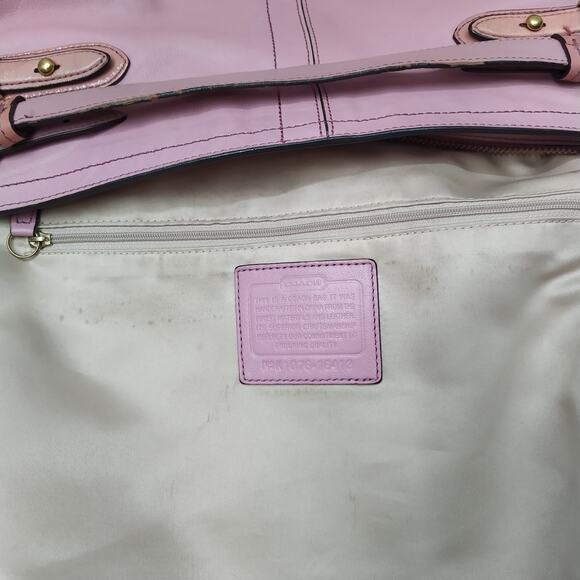 Coach Pink Leather Zipper Closure Hobo Shoulder Bag - Picture 13 of 15